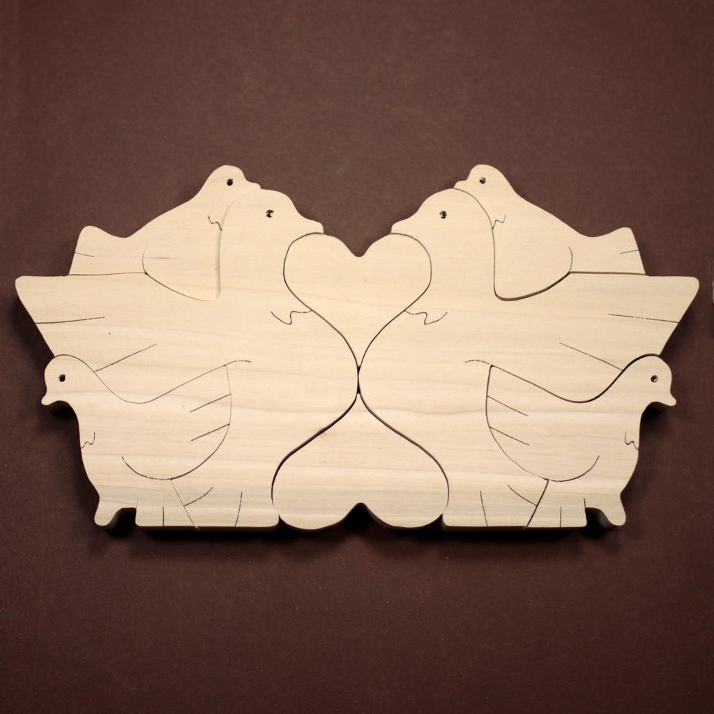 Stacking Doves Wooden Puzzle