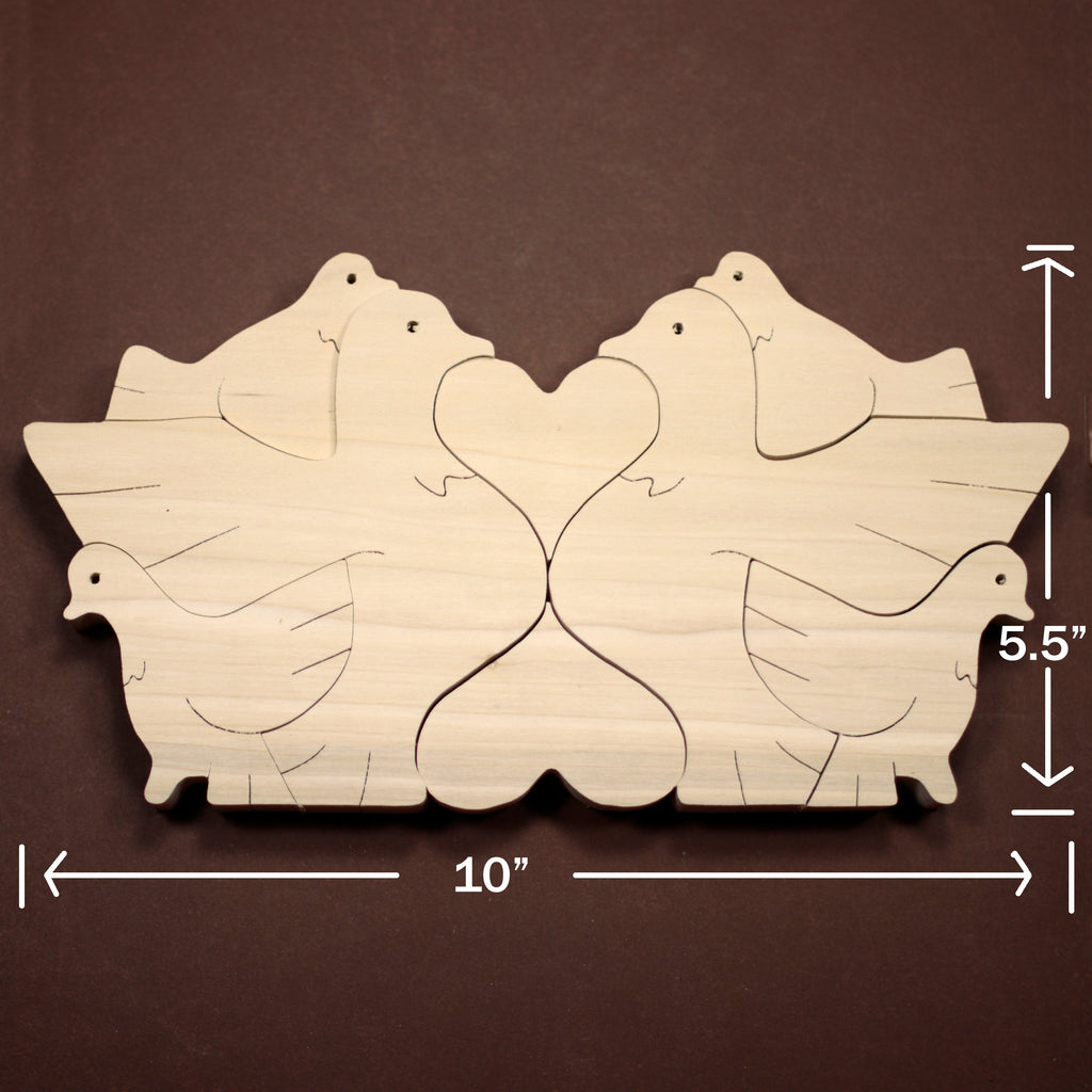 Stacking Doves Wooden Puzzle