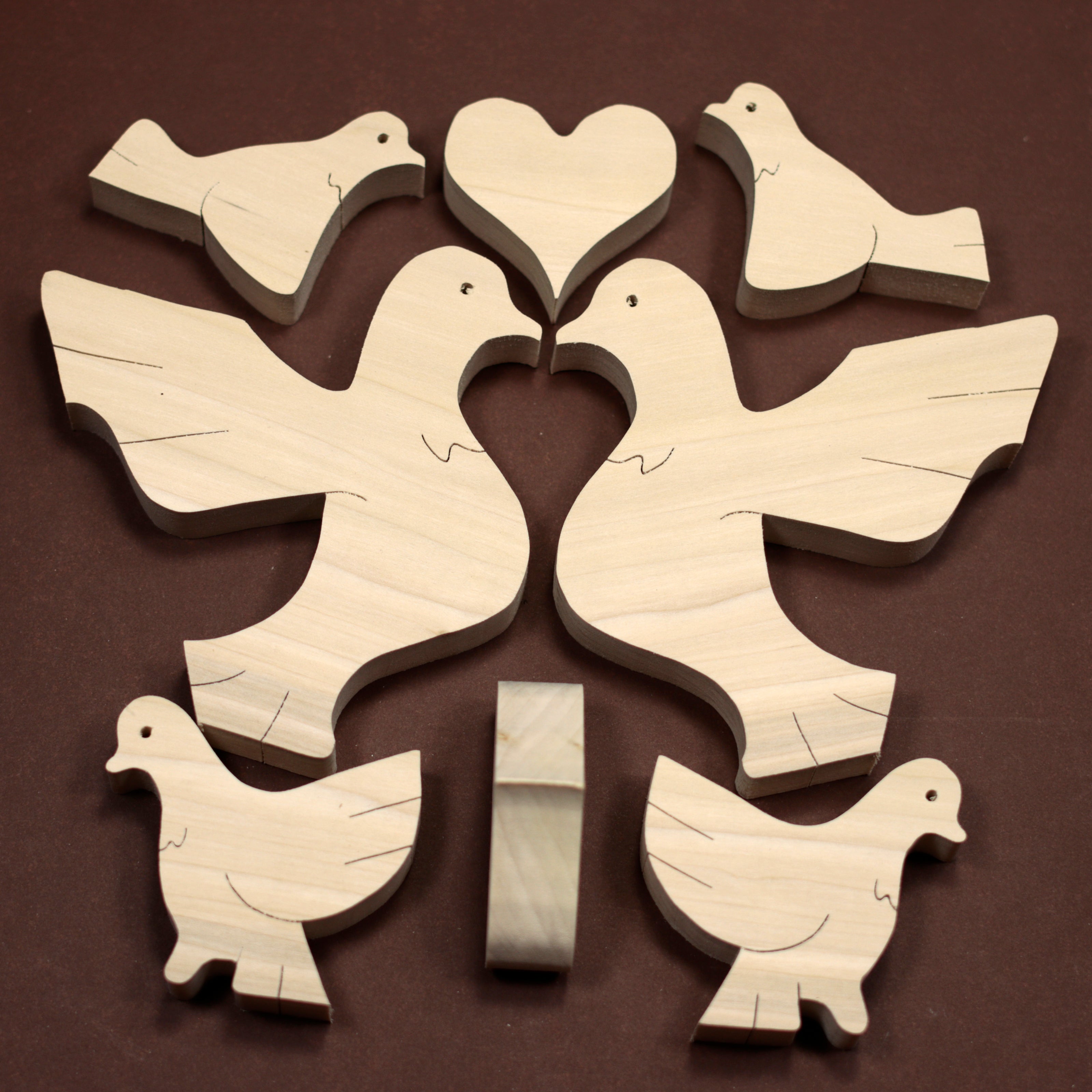 Stacking Doves Wooden Puzzle