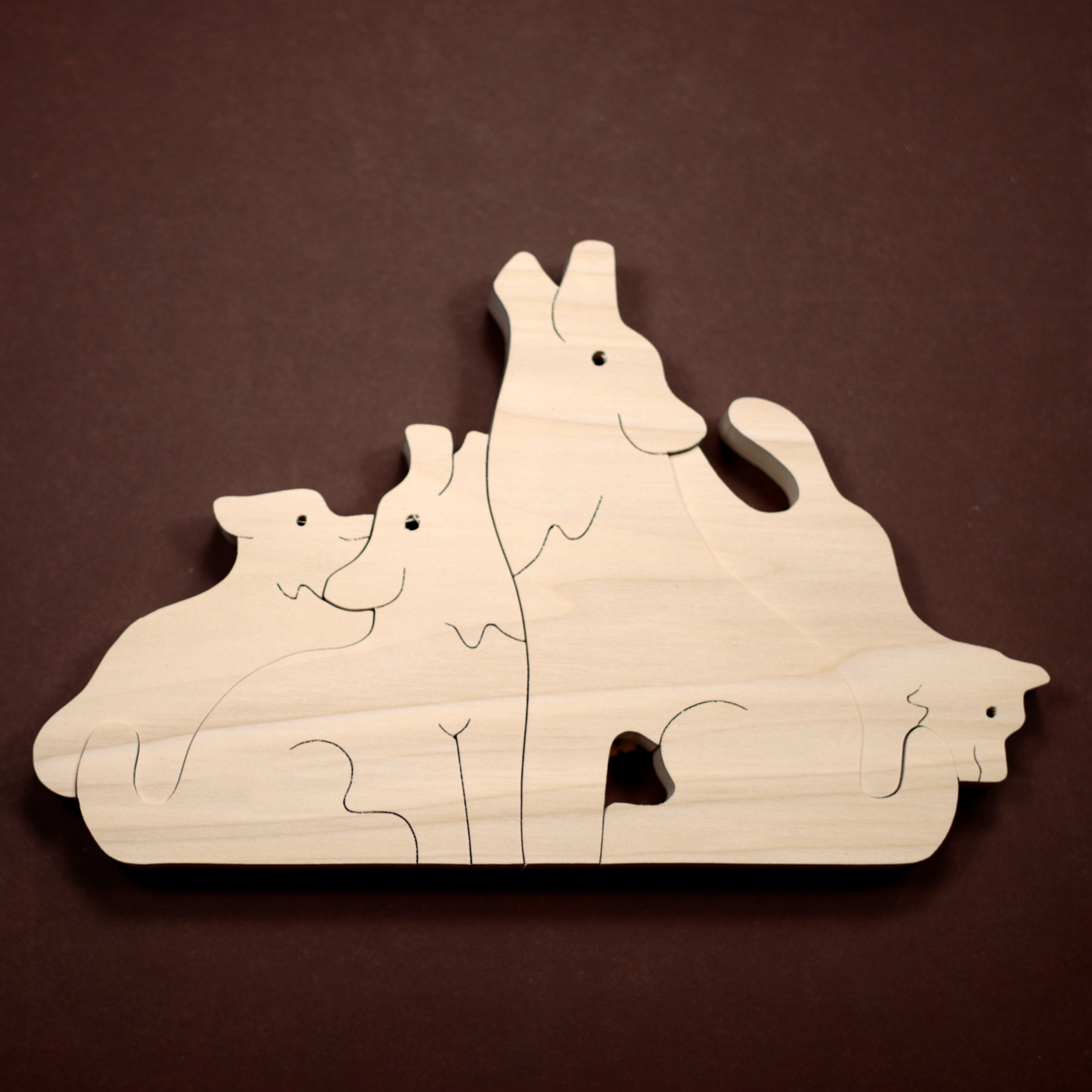 Stacking Wolves Wooden Puzzle