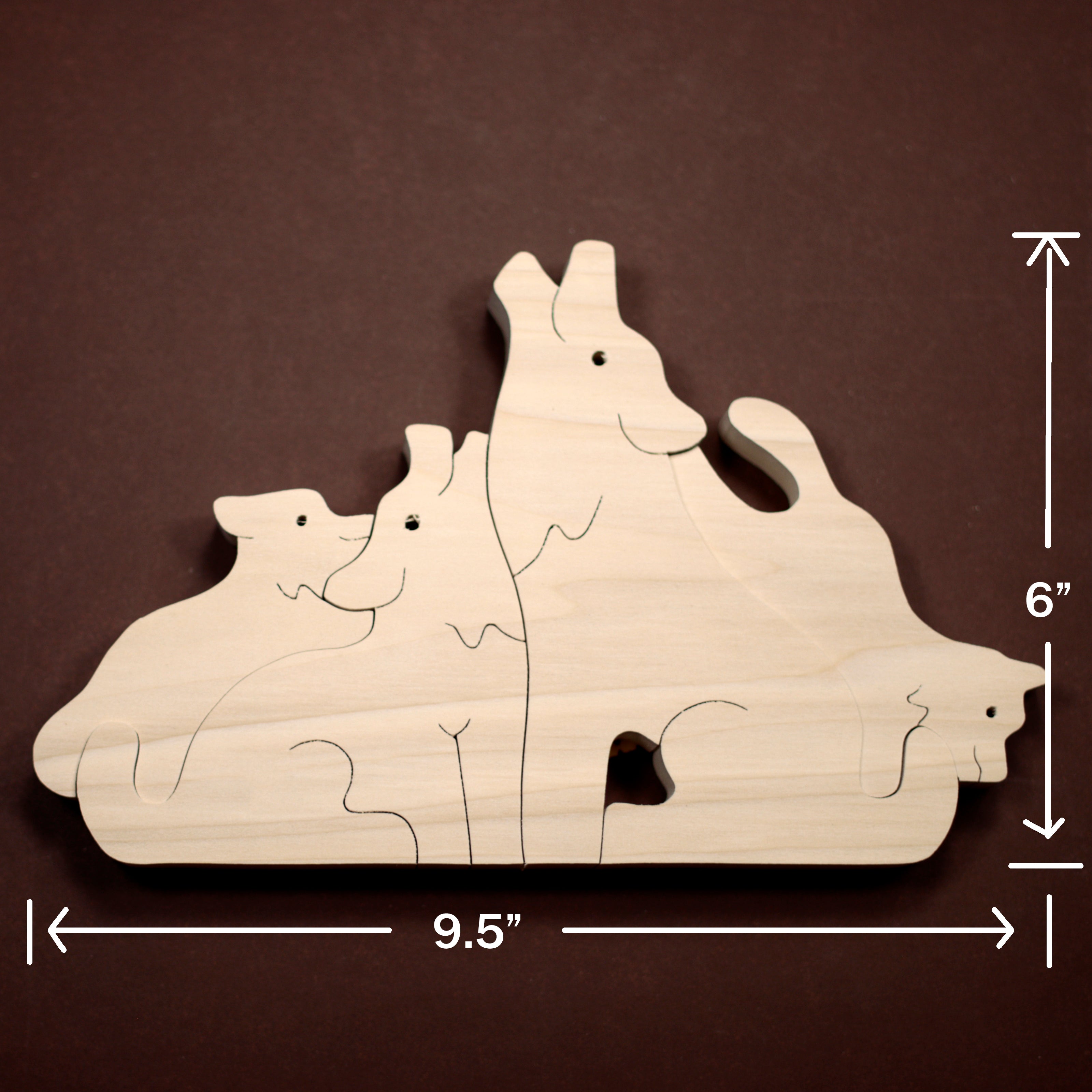 Stacking Wolves Wooden Puzzle