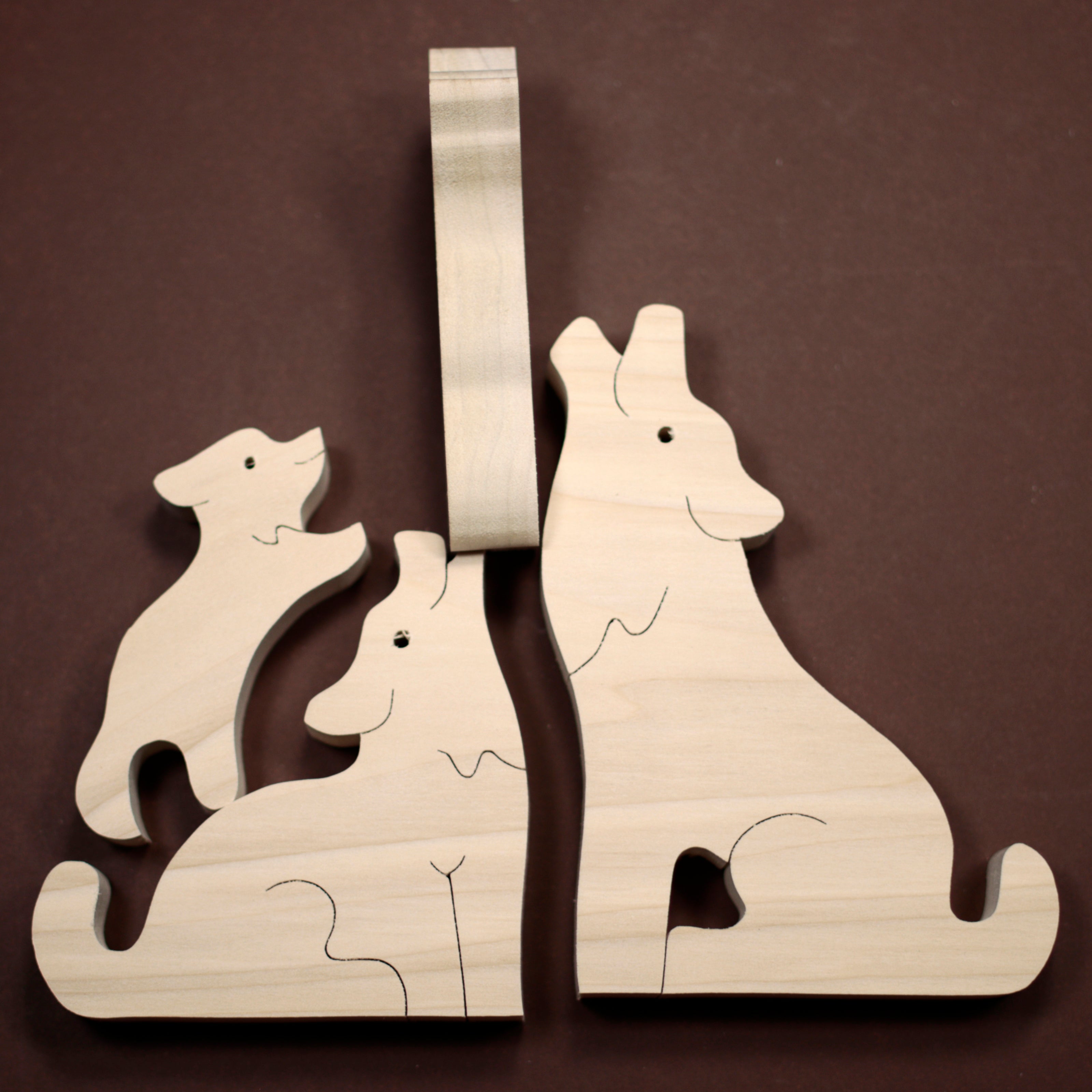Stacking Wolves Wooden Puzzle