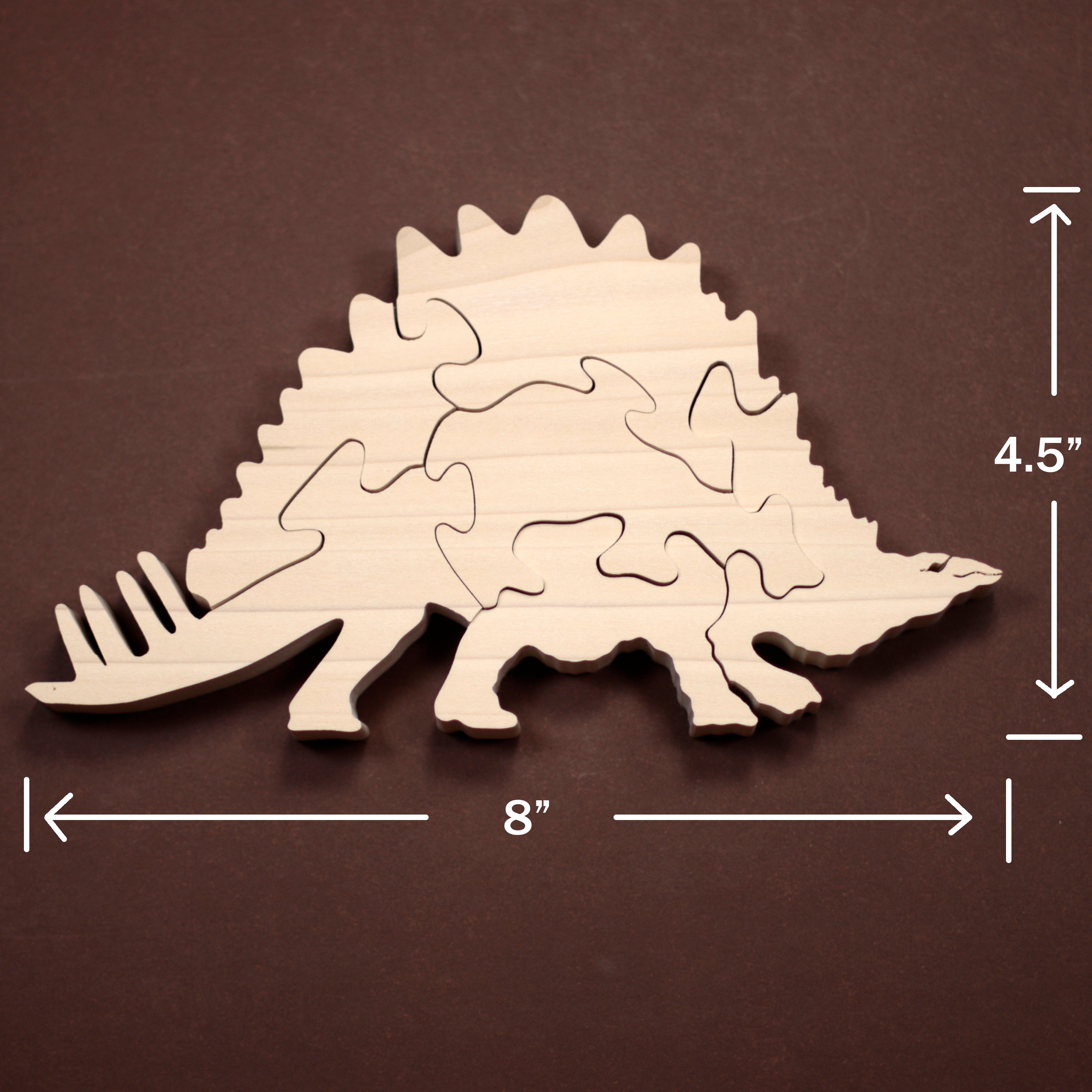 Wooden Stegosaur Dino Puzzle