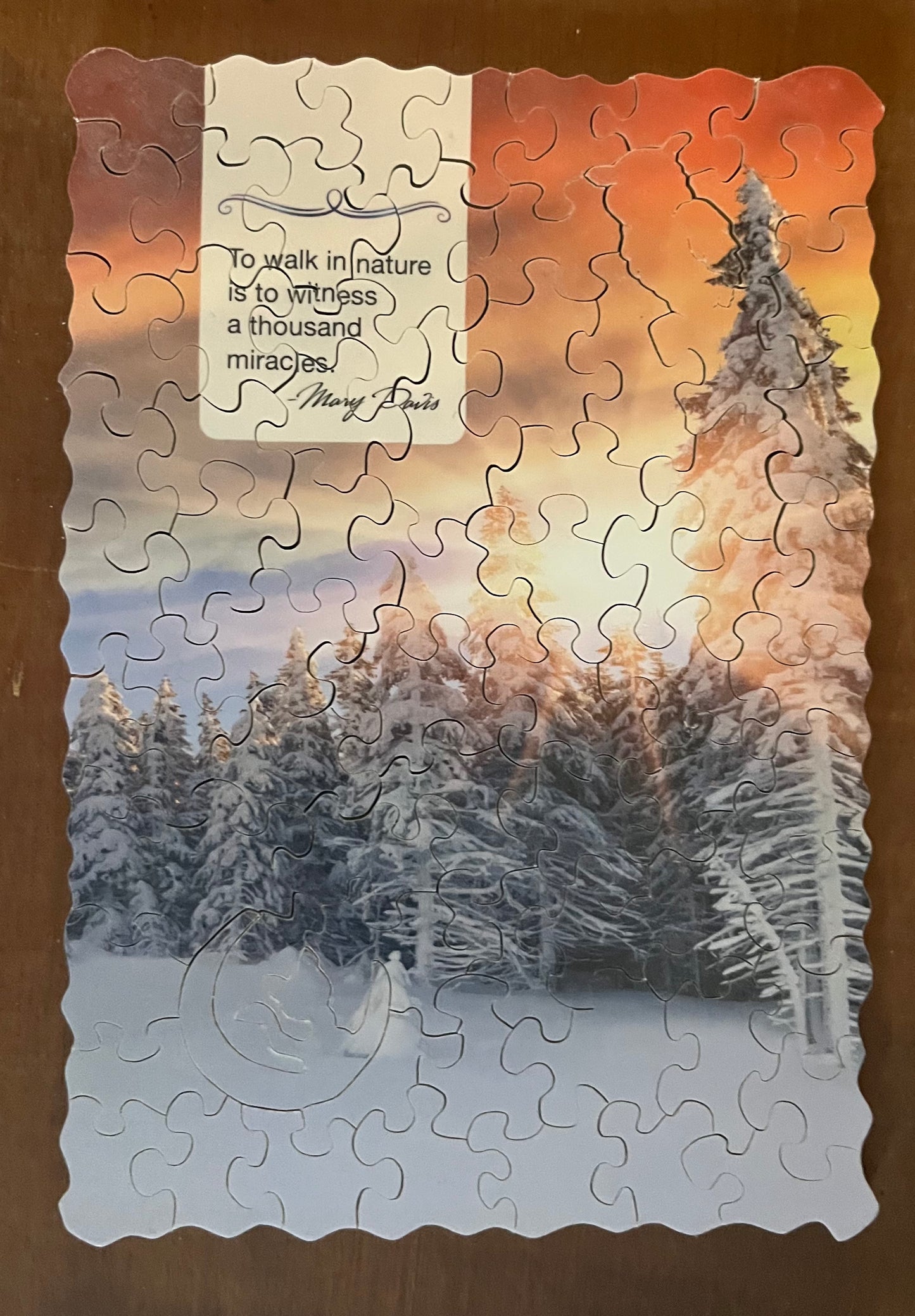 Snowy Forest Sunrise Greeting Card - Jigsaw Puzzle