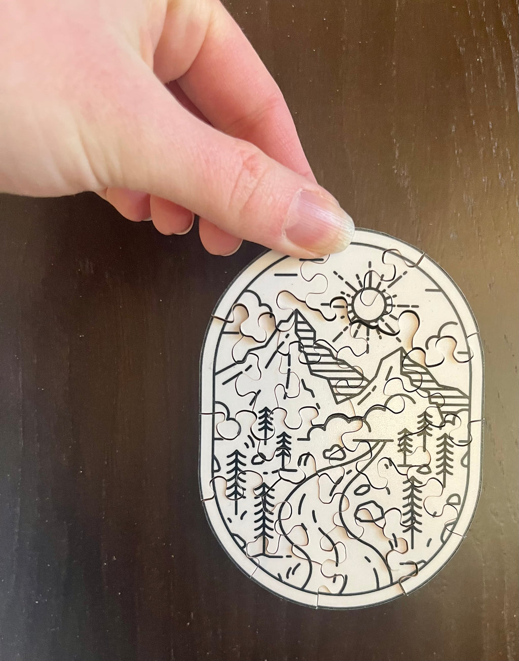 Mountain Road – Mini Hand-Cut Wooden Puzzle