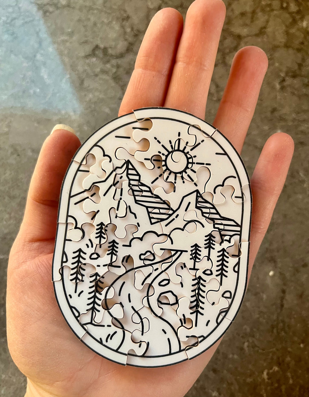 Mountain Road – Mini Hand-Cut Wooden Puzzle