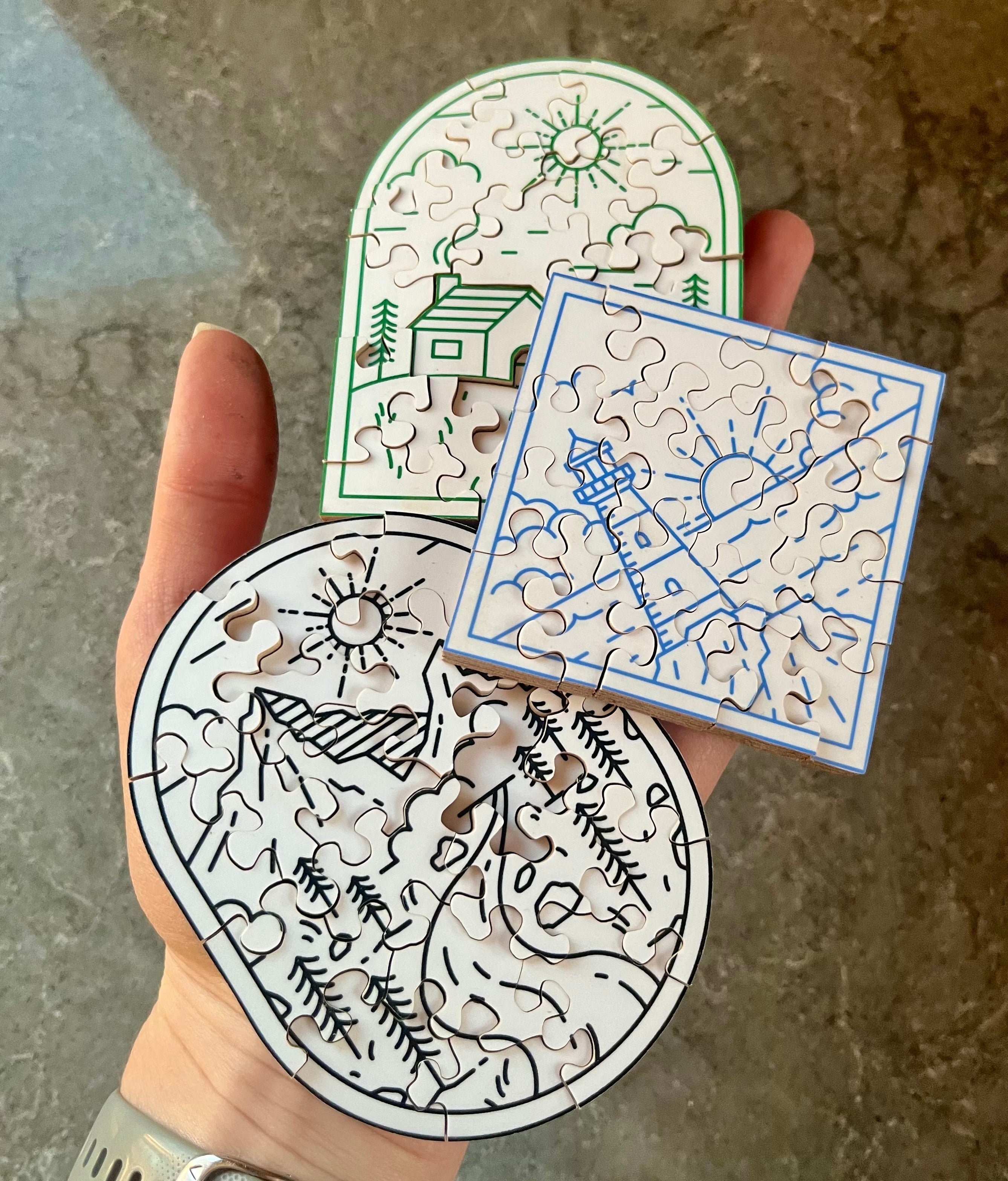 The Maine Escape Bundle – Set of Three Hand-Cut Mini Puzzles