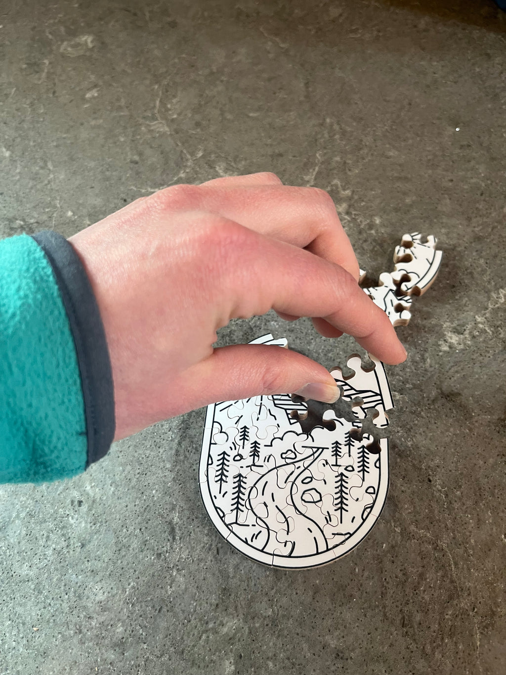 Mountain Road – Mini Hand-Cut Wooden Puzzle