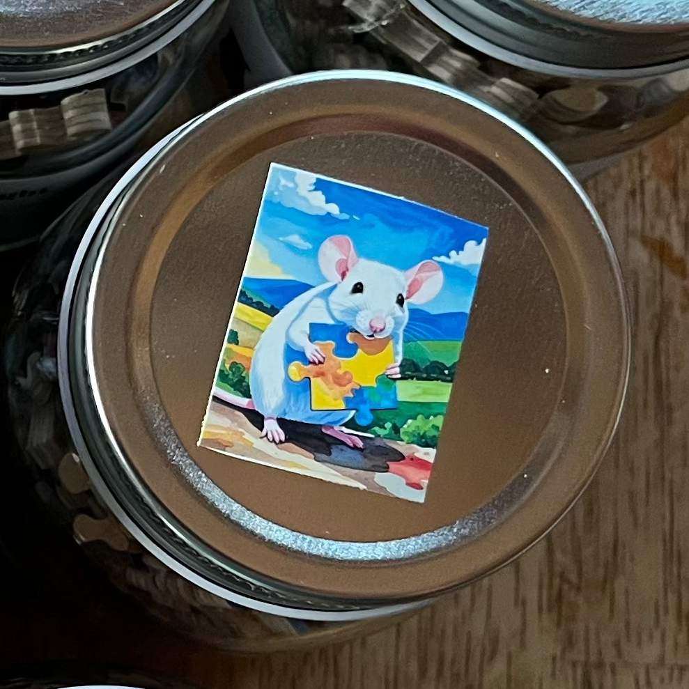 puzzle image on top of mason jar packaging